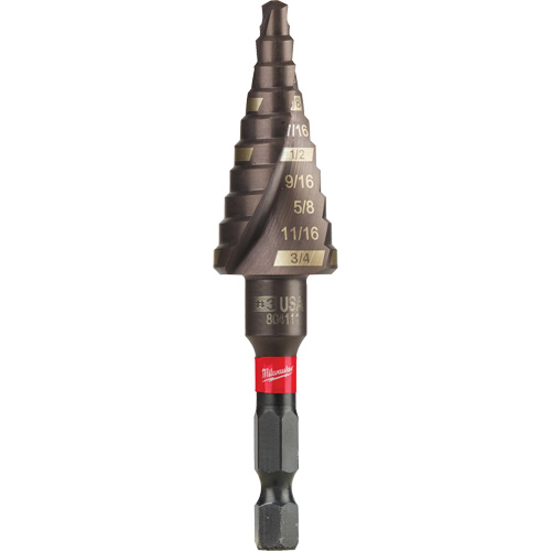 #3 Shockwave Impact Duty Step Drill Bit, 3/16" - 3/4" , 1/16" Increments, Titanium Toolneeds Inc.