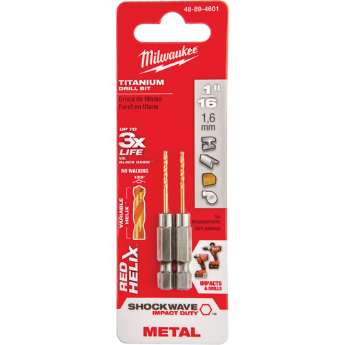 Shockwave Drill Bit, 1/16", Titanium, 5/8" Flute, 135° Point Toolneeds Inc.