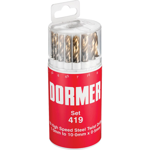 Jeu de forets courts, 19 morceaux, Acier rapide Toolneeds Inc.