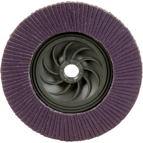 Disque &agrave; lamelles &agrave; changement rapide 769F, 5" x 5/8"-11, Type 27, Grain 120+, C&eacute;ramique Toolneeds Inc.