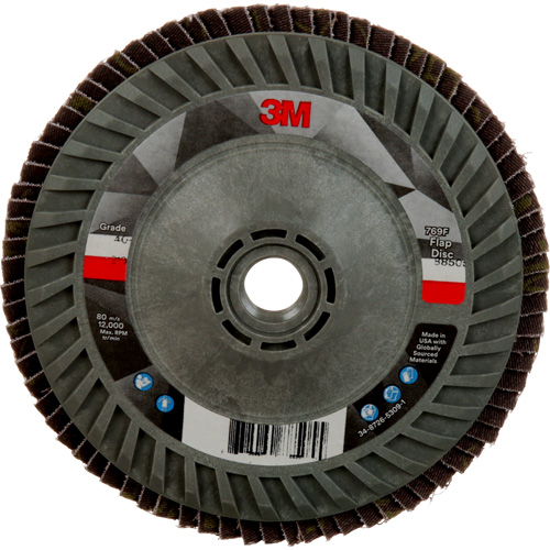 Disque &agrave; lamelles &agrave; changement rapide 769F, 5" x 5/8"-11, Type 27, Grain 40+, C&eacute;ramique Toolneeds Inc.