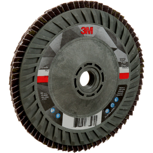 Disque &agrave; lamelles &agrave; changement rapide 769F, 5" x 5/8"-11, Type 27, Grain 40+, C&eacute;ramique Toolneeds Inc.