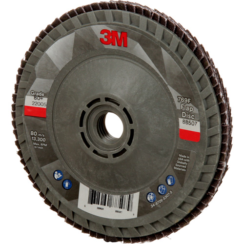 Disque &agrave; lamelles &agrave; changement rapide 769F, 4-1/2" x 5/8"-11, Type 29, Grain 80+, C&eacute;ramique Toolneeds Inc.