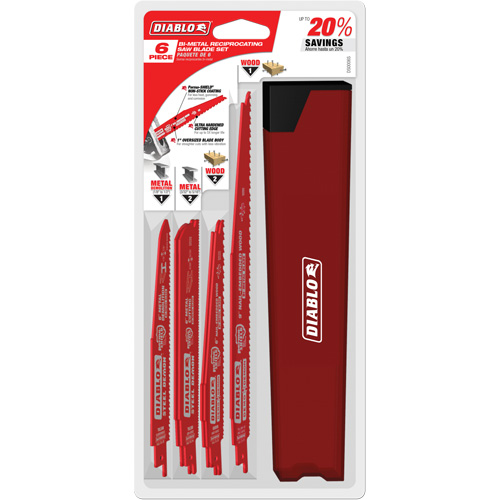 Ensemble de lames de scie alternative pour la coupe/d&eacute;molition du bois avec clous Toolneeds Inc.