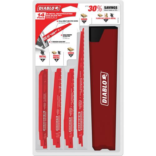 Jeu de lames de scie alternative pour d&eacute;molition du m&eacute;tal et du bois avec clous Toolneeds Inc.