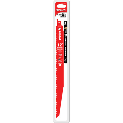 Lame de scie alternative tout usage, Bim&eacute;tal, 8-14 Dents par pouce, 12" lo x 1" la Toolneeds Inc.