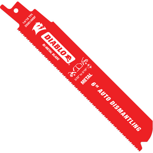Lame de scie alternative autod&eacute;montage, Bim&eacute;tal, 10-14 Dents par pouce, 6" lo x 1" la Toolneeds Inc.