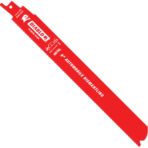 Reciprocating Blade for Auto Dismantling, Bi-Metal, 14-18 TPI, 9" L x 1" W Toolneeds Inc.
