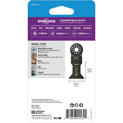 Starlock 1-3/4" Standard Metal Blade Toolneeds Inc.