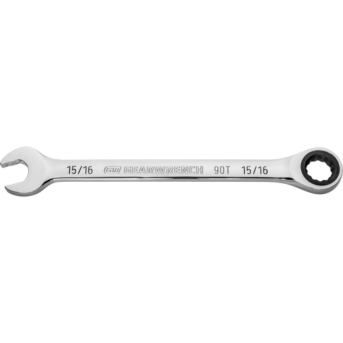 90-Tooth Ratcheting Combination Wrench, 12 Point, 15/16", Chrome Finish Toolneeds Inc.