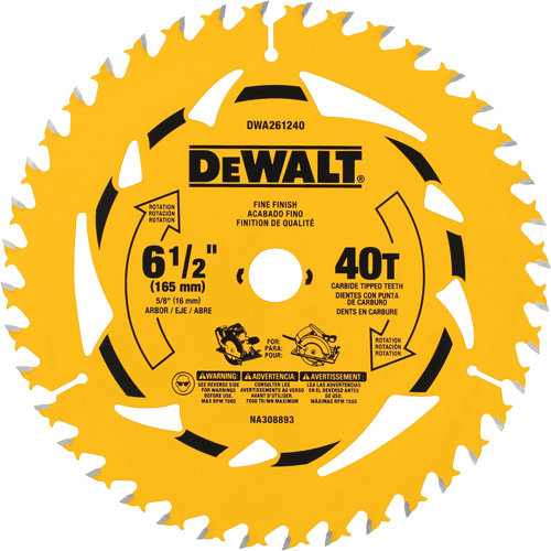 Lame de scie circulaire &agrave; charpente, 6-1/2", 40 dents, Pour Bois Toolneeds Inc.