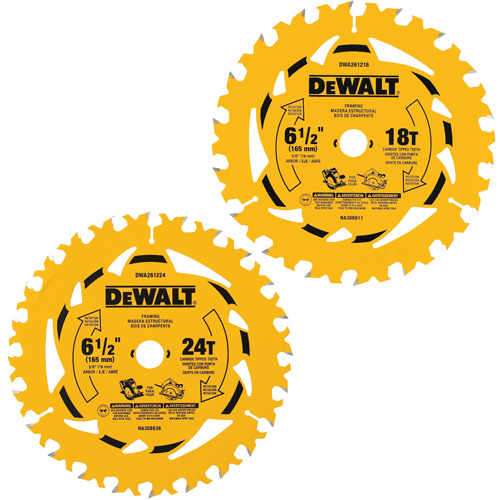 Circular Saw Blade Combo Pack, 6-1/2", 18/24 Teeth, Wood Use Toolneeds Inc.