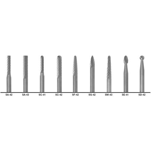 Jeu de fraises au carbure &agrave; coupe double 1855, 9 morcea Toolneeds Inc.