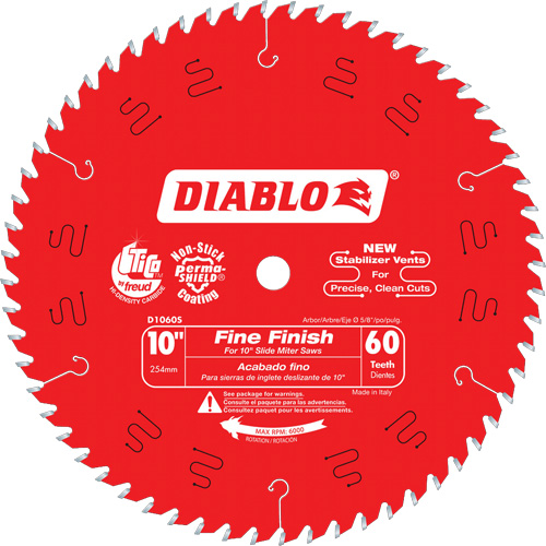 Lames de scie pour entrepreneur - Lames de scie finition fine, 10", 60 dents, Pour Bois Toolneeds Inc.
