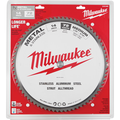 Endurance&reg; Circular Saw Blade, 14", 72 Teeth, Metal Use Toolneeds Inc.