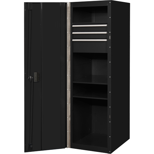 RX Series Side Cabinet, 3 Drawers, 19" W x 25" D x 61" H, Black Toolneeds Inc.