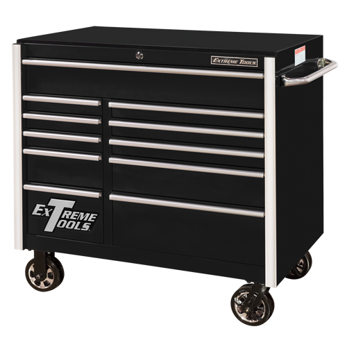 RX Series Rolling Tool Cabinet, 11 Drawers, 41-1/2" W x 25-1/2" D x 40-1/2" H, Black Toolneeds Inc.