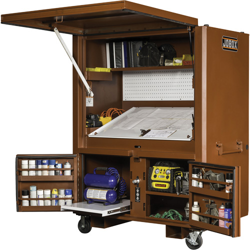 Field Office Jobsite Box, 33" W x 63" D x 80" H, Steel, Red Toolneeds Inc.