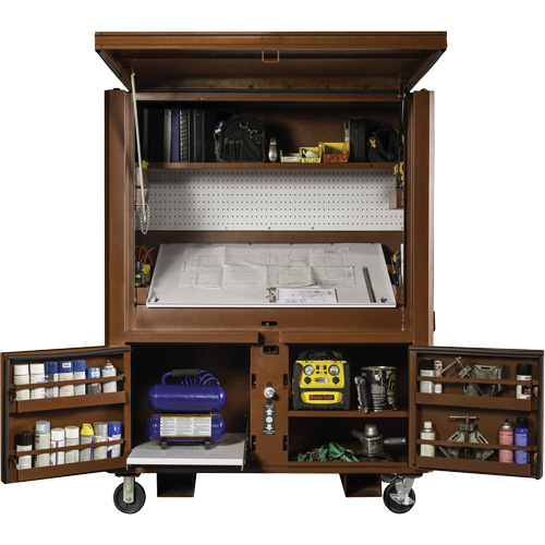 Field Office Jobsite Box, 33" W x 63" D x 80" H, Steel, Red Toolneeds Inc.