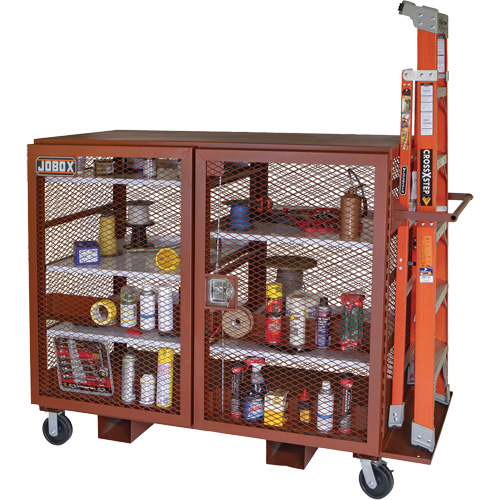 Armoire mobile en treillis, Acier, 49 pi³, Rouge Toolneeds Inc.