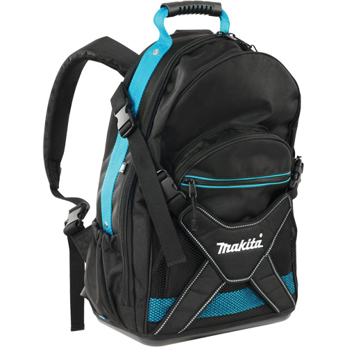 Jobsite Backpack, 9-1/2" L x 15" W, Black/Blue, Polyester Toolneeds Inc.