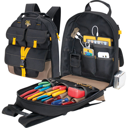 E-Charge Back Pack, 13-1/2" L x 5-1/4" W, Black, Polyester Toolneeds Inc.