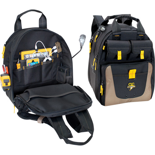 E-Charge Back Pack, 15" L x 10-1/2" W, Black, Polyester Toolneeds Inc.