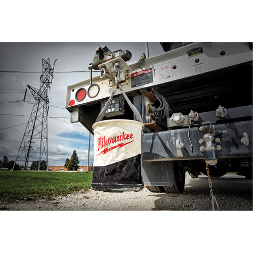Utility Bucket, 11-4/5" L x 11-4/5" W x 14-3/5" H, Canvas, Beige/Black Toolneeds Inc.
