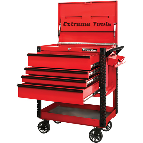 EX Deluxe Series Tool Cart, 4 Drawers, 22-7/8" L x 33" W x 44-1/4" H, Red Toolneeds Inc.