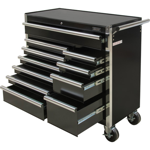 Chariot &agrave; outils industriel, 11 tiroirs, 41" la x 18-3/4" p x 39-1/3" h, Noir Toolneeds Inc.