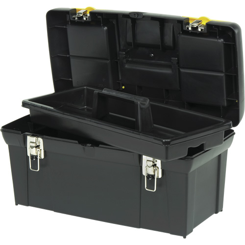 2000 Series Tool Box with Tray, 24" W x 11-1/4" D x 11" H, Black/Yellow Toolneeds Inc.