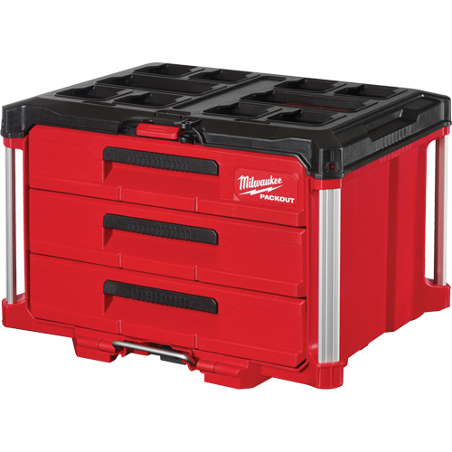 Boîte &agrave; outils avec 3 tiroirs Packout, 16-1/3" x 14-1/3" x 22-1/5", Noir/Rouge Toolneeds Inc.