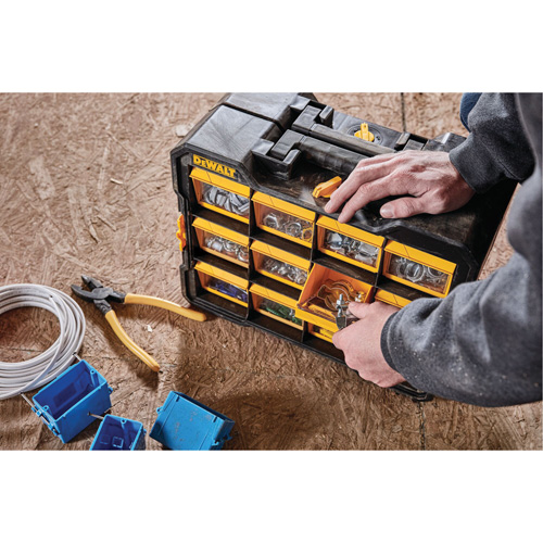 Organisateur Flip-Bin, 3-7/8" la x 17-3/4" p x 13-7/8" h, Noir/Jaune Toolneeds Inc.