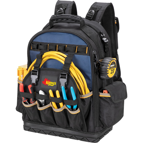 Sac &agrave; dos &agrave; outils &agrave; base moul&eacute;e, 18" lo x 13" la, Noir/Bleu, Balistique/Polyester Toolneeds Inc.