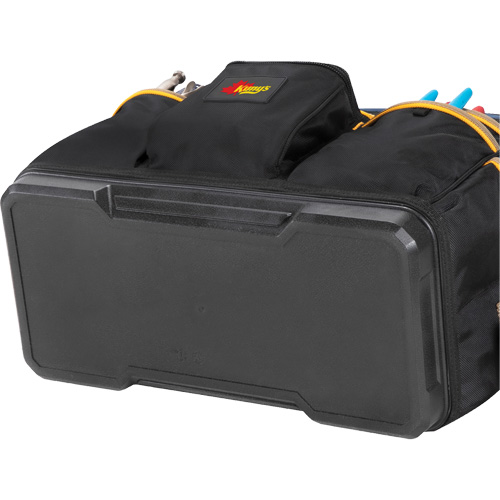 Molded Base Contractor's Closed-Top Tool Bag, Ballistic Polyester, 29 Pockets, Black/Blue Toolneeds Inc.