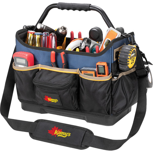 Molded Base Open-Top Tool Box, Ballistic Polyester, 17 Pockets, Black/Blue Toolneeds Inc.