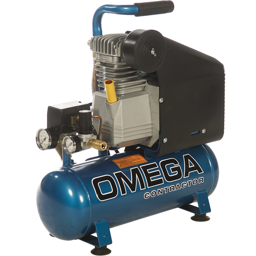 Compresseurs portatifs s&eacute;rie pour entrepreneurs - Lubrification &agrave; l'huile, entraînement direct, &eacute;lectrique, 2,6 gal. (3,2 gal. US), 125 PSI, 115/1 V Toolneeds Inc.