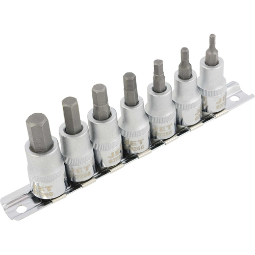 HSW3811M 7-Piece Metric 2" Long Hex Bit Socket Set, Hex, 3/8" Drive, 7 Pcs Toolneeds Inc.