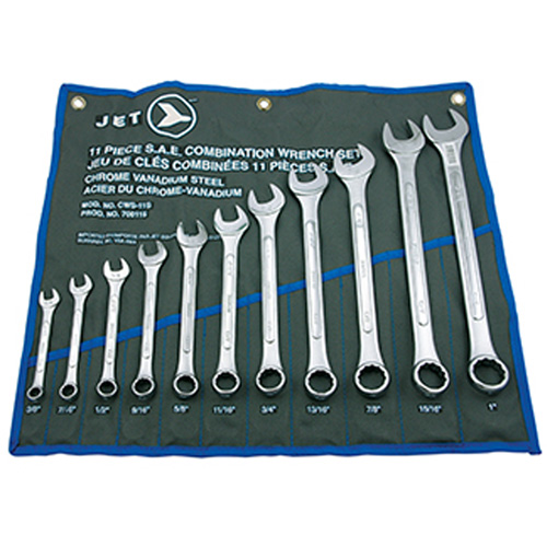 Jeu de cl&eacute;s mixtes SAE avec panneau sur&eacute;lev&eacute; 11 mcx, Combinaison, 11 morceaux, Imp&eacute;rial Toolneeds Inc.
