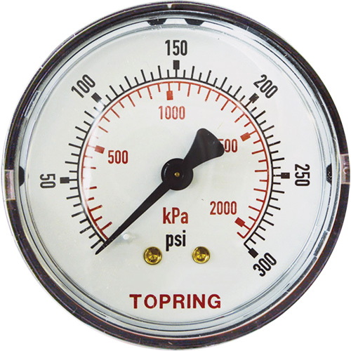 Replacement Pressure Gauge, 2" , 0 - 175 psi, Back Mount, Analogue Toolneeds Inc.