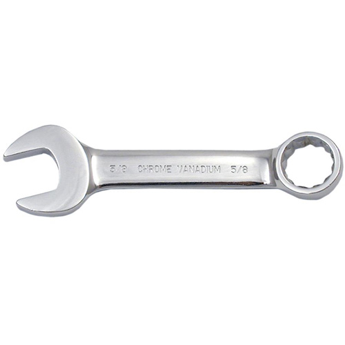 Fully Polished Stubby Combination Wrench, 12 Point, 3/8", Chrome Finish Toolneeds Inc.