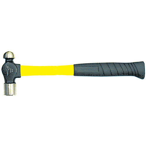 Heavy-Duty Fibreglass Handle Ball Pein Hammer, 8 oz. Head Weight, Plain Face, Cushion Handle Toolneeds Inc.