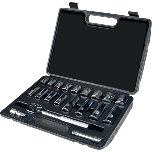 Socket Set, 20 Pcs, 3/8" Drive Size, Deep Toolneeds Inc.