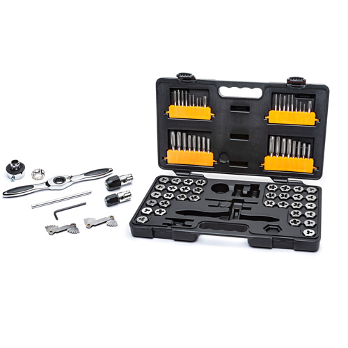 Jeu de tarauds et fili&egrave;res SAE/m&eacute;triques &agrave; rochet, 77 Morceaux Toolneeds Inc.