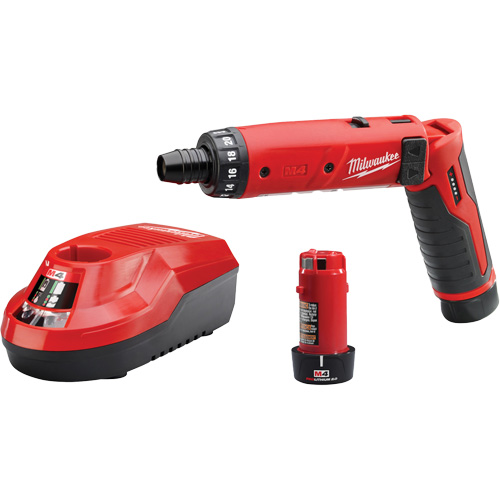 Ensemble tournevis hexagonaux M4, 1/4", 4 V, 44 lb-po couple max., Lithium-ion bloc-pile Toolneeds Inc.