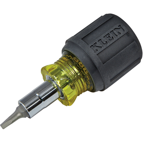 Stubby Multi-Bit Screw Driver With Sq.Recess, 3-1/5" L, Cushion Grip Handle Toolneeds Inc.