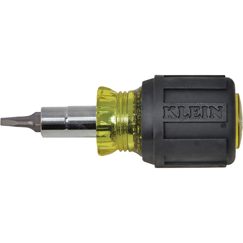 Stubby Multi-Bit Screw Driver With Sq.Recess, 3-1/5" L, Cushion Grip Handle Toolneeds Inc.