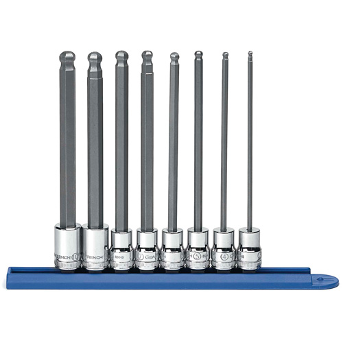Jeu de douilles m&eacute;triques &agrave; embout sph&eacute;rique, Hexagonale, Prise 3/8", 8 mrcx Toolneeds Inc.