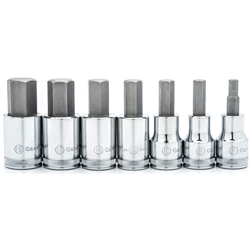 Metric Bit Socket Set, Hex, 1/2" Drive, 7 Pcs Toolneeds Inc.