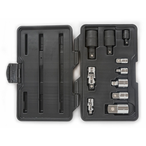 Jeu de douilles &agrave; joints et d'adaptateurs de douilles universelles 1/4", 3/8" et 1/2" &agrave; 10 pi&egrave;ces Toolneeds Inc.